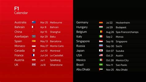 2018 grand prix schedule.